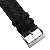 RidgeFlex Two-Piece Military Nylon Watch Strap - Black