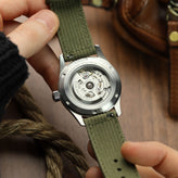 RidgeFlex Two-Piece Military Nylon Watch Strap - Army Green