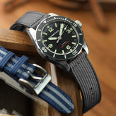 RidgeFlex Two-Piece Military Nylon Watch Strap - Dark Grey