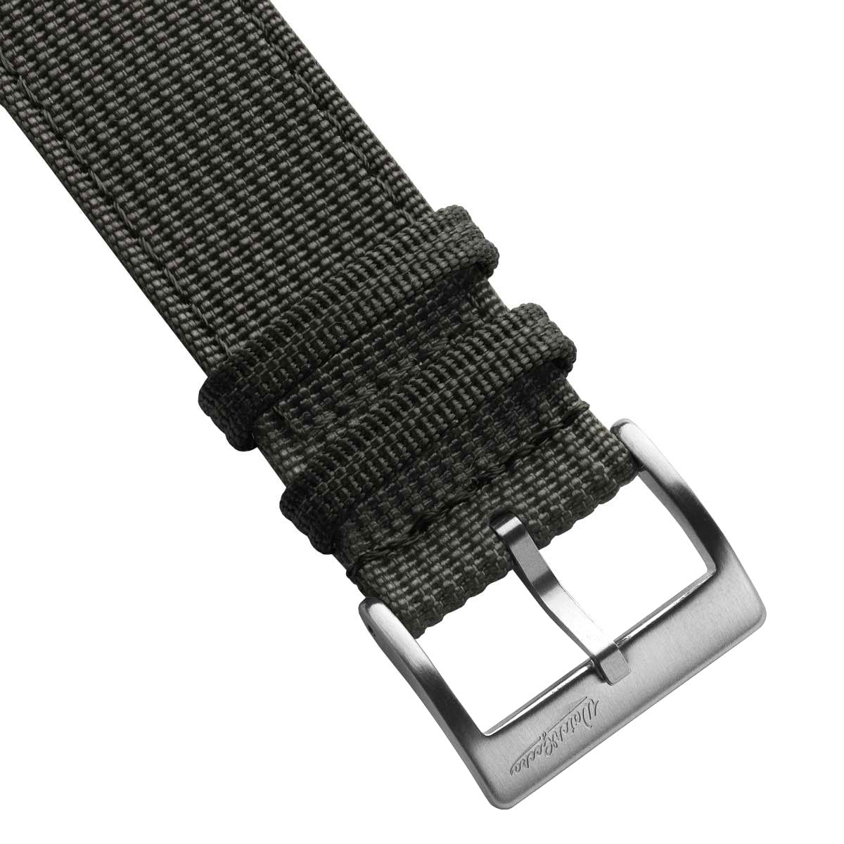 RidgeFlex Two-Piece Military Nylon Watch Strap - Dark Grey