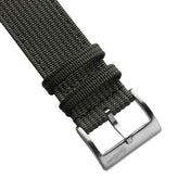 RidgeFlex Two-Piece Military Nylon Watch Strap - Dark Grey