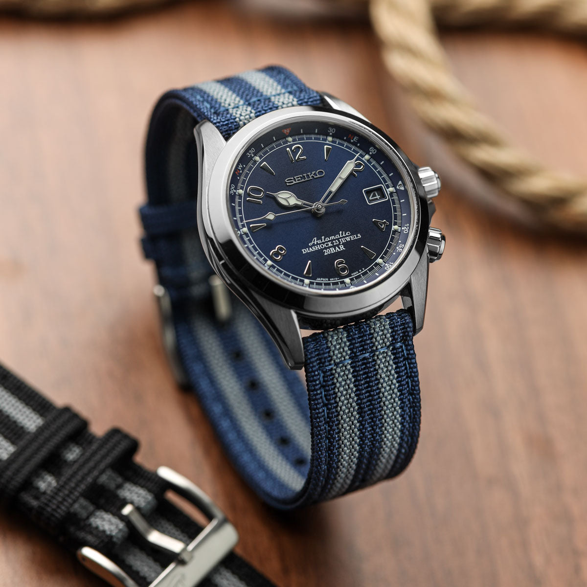 RidgeFlex Two-Piece Military Nylon Watch Strap - Navy Bond