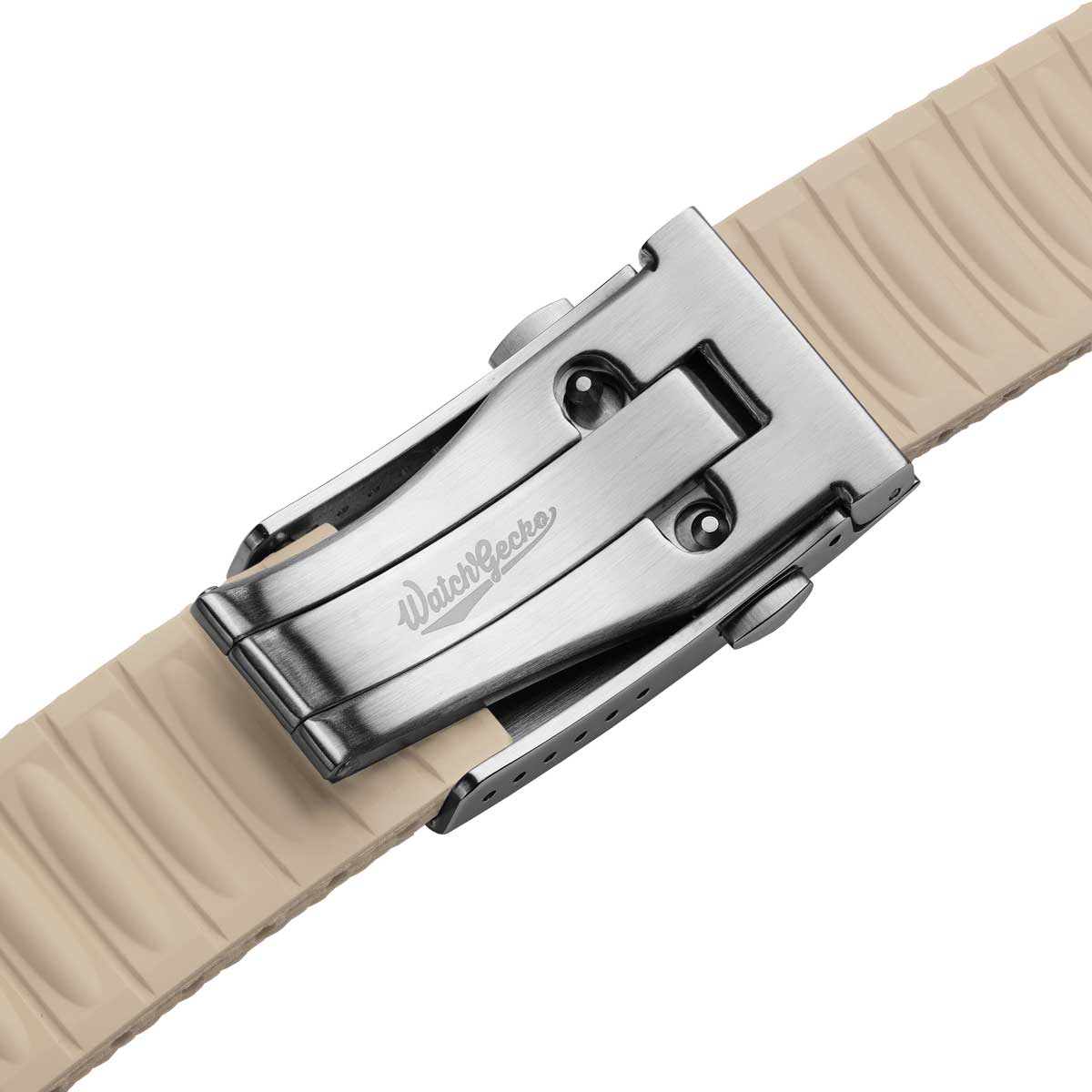HydraWeave CTS Curved End Rubber Deployant Watch Strap - Desert Sand
