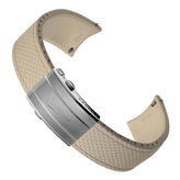HydraWeave CTS Curved End Rubber Deployant Watch Strap - Desert Sand