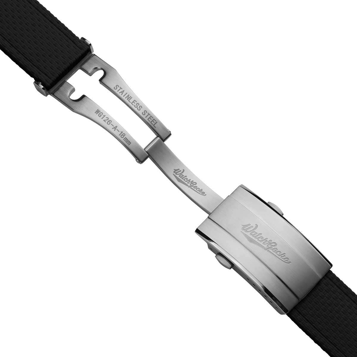 HydraWeave CTS Curved End Rubber Deployant Watch Strap - Abyss Black