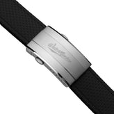 HydraWeave CTS Curved End Rubber Deployant Watch Strap - Abyss Black