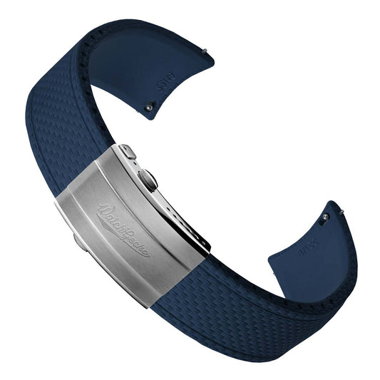 HydraWeave CTS Curved End Rubber Deployant Watch Strap - Ocean Blue