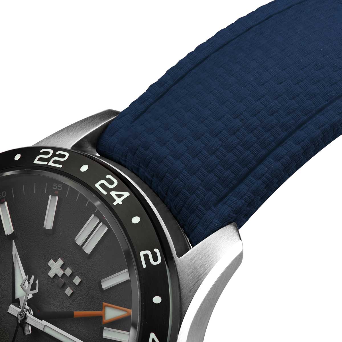 HydraWeave CTS Curved End Rubber Deployant Watch Strap - Ocean Blue