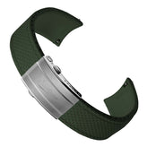 HydraWeave CTS Curved End Rubber Deployant Watch Strap - Forest Green