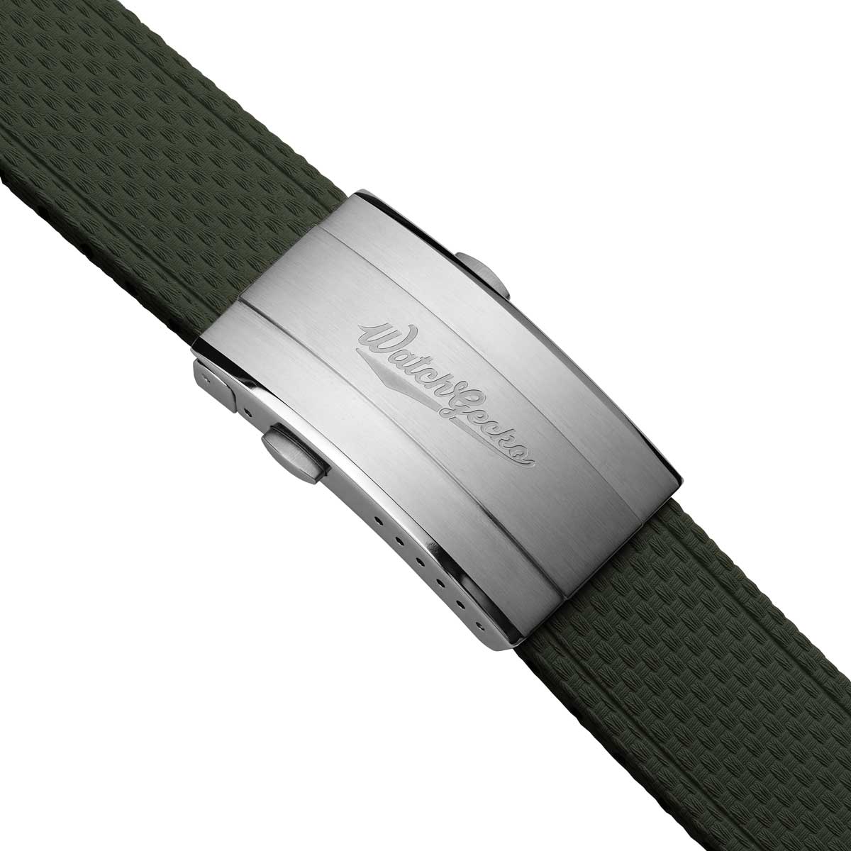 HydraWeave CTS Curved End Rubber Deployant Watch Strap - Forest Green