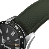 HydraWeave CTS Curved End Rubber Deployant Watch Strap - Forest Green