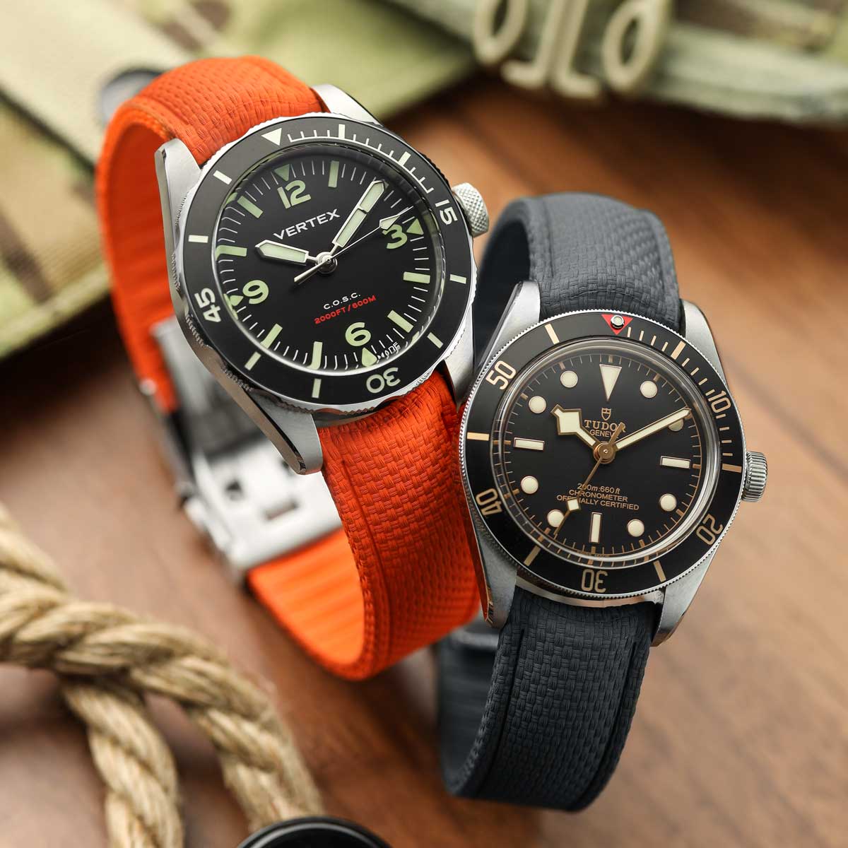 HydraWeave CTS Curved End Rubber Deployant Watch Strap - Storm Grey