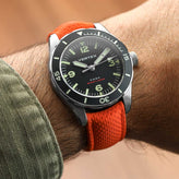 HydraWeave CTS Curved End Rubber Deployant Watch Strap - Sunset Orange