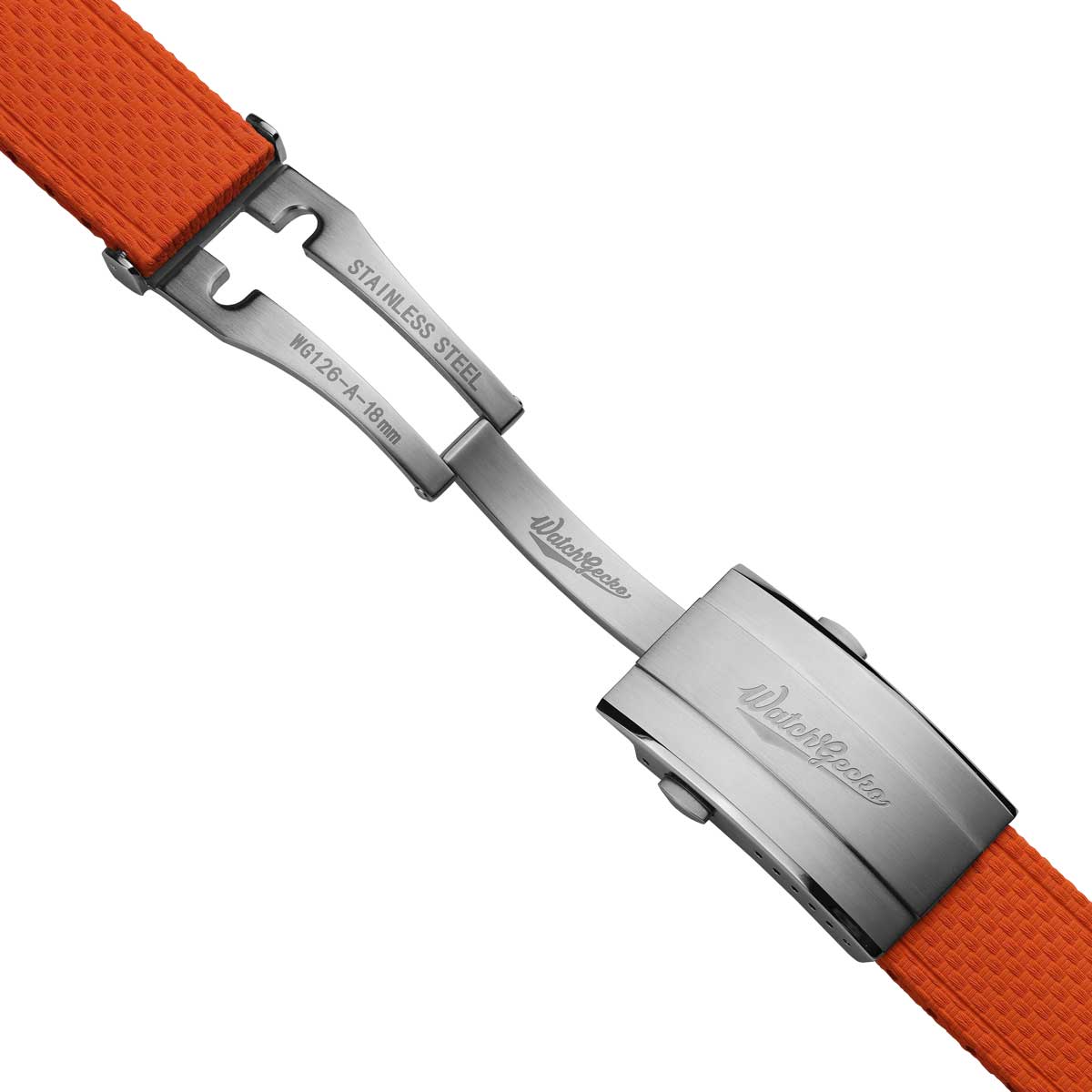 HydraWeave CTS Curved End Rubber Deployant Watch Strap - Sunset Orange