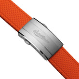 HydraWeave CTS Curved End Rubber Deployant Watch Strap - Sunset Orange