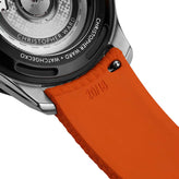 HydraWeave CTS Curved End Rubber Deployant Watch Strap - Sunset Orange