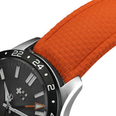 HydraWeave CTS Curved End Rubber Deployant Watch Strap - Sunset Orange