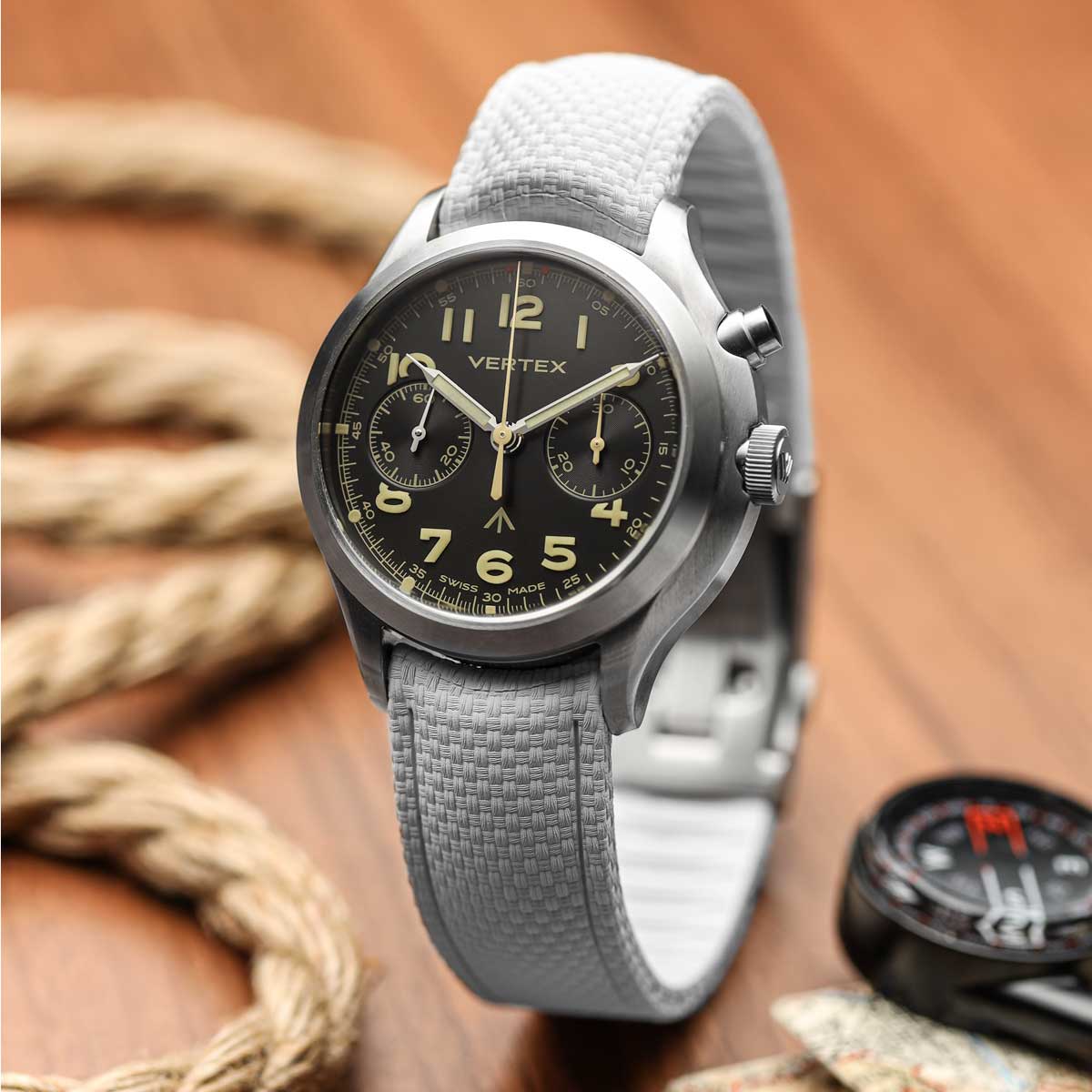 HydraWeave CTS Curved End Rubber Deployant Watch Strap - Coconut White