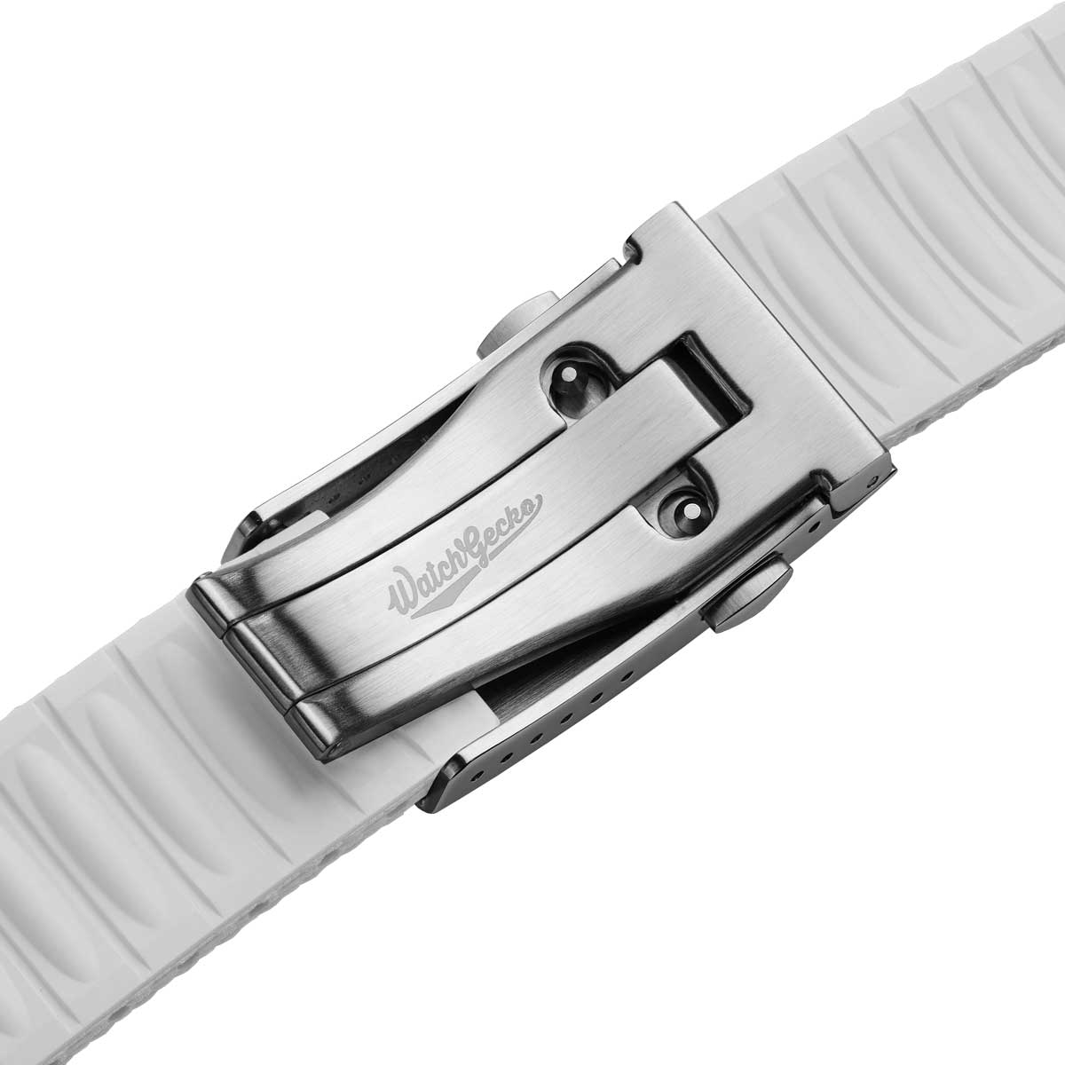 HydraWeave CTS Curved End Rubber Deployant Watch Strap - Coconut White