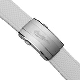HydraWeave CTS Curved End Rubber Deployant Watch Strap - Coconut White