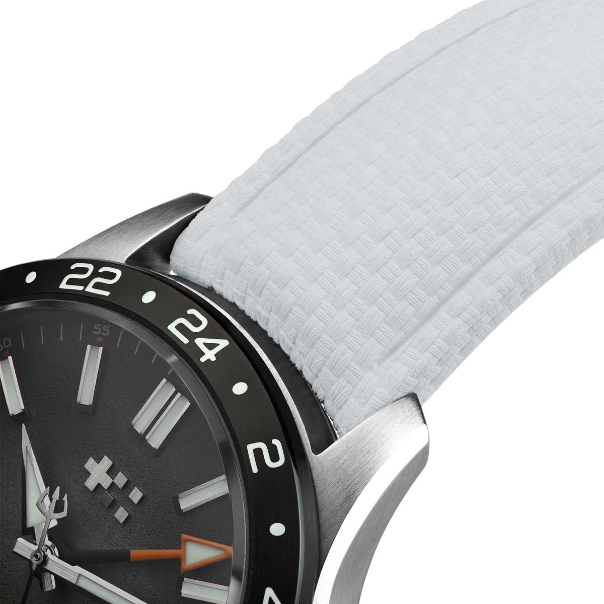 HydraWeave CTS Curved End Rubber Deployant Watch Strap - Coconut White