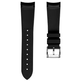 WatchGecko 41mm Tudor Black Bay Style Rubber Watch Strap - Black