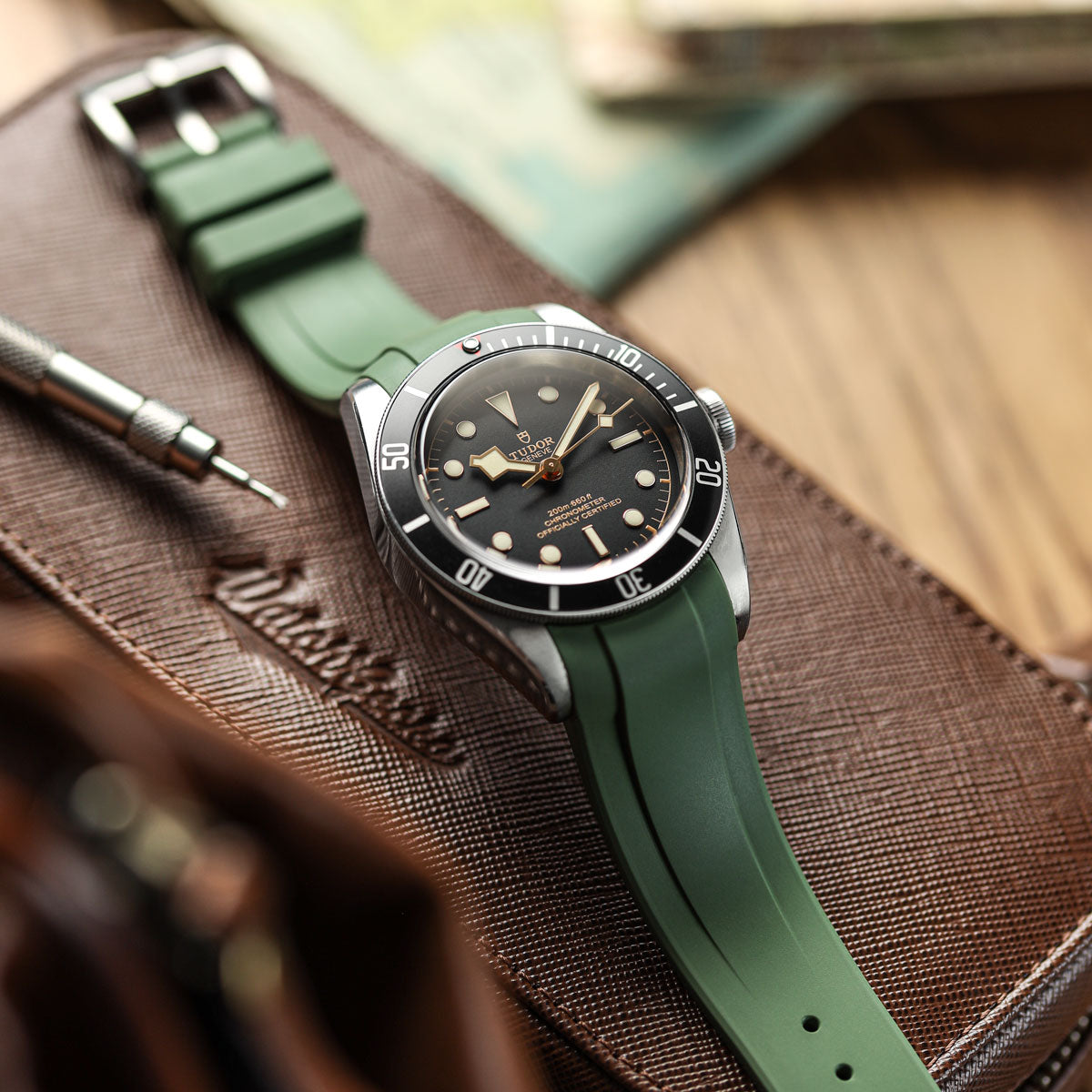 Tudor Black Bay 58 Green Bezel WatchGecko Premium Rubber
