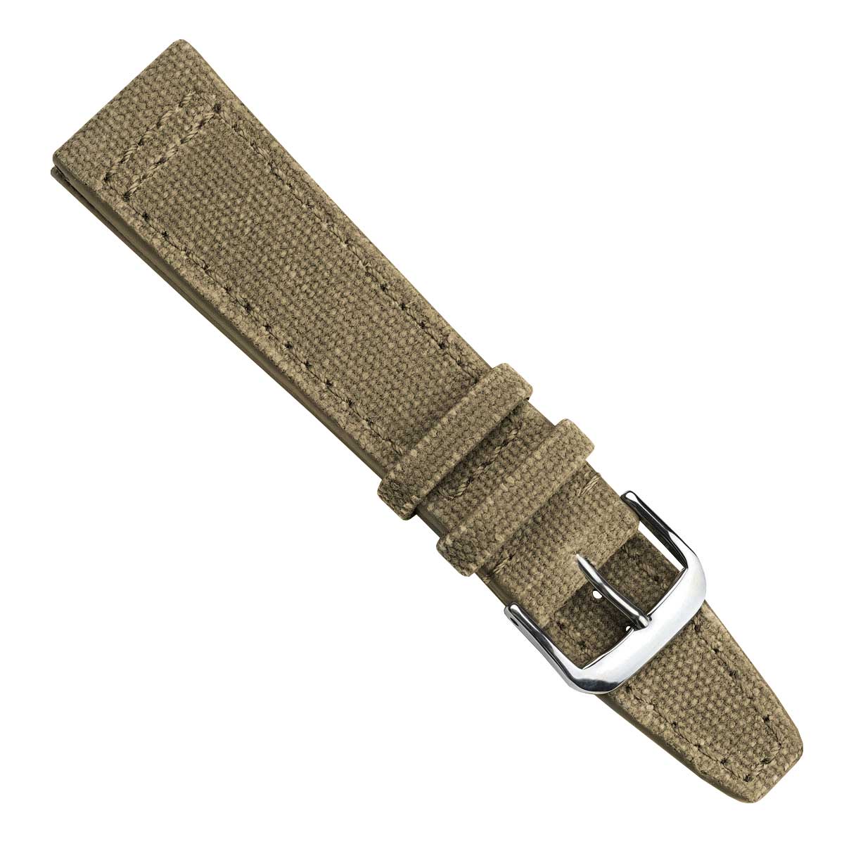 WatchGecko Two-Piece Canvas Watch Strap - Khaki