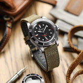 Handmade Two-Piece Canvas Watch Strap - Dune Brown
