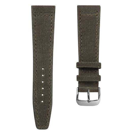 Handmade Two-Piece Canvas Watch Strap - Ranger Brown