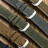 Handmade Two-Piece Canvas Watch Strap - Ranger Brown