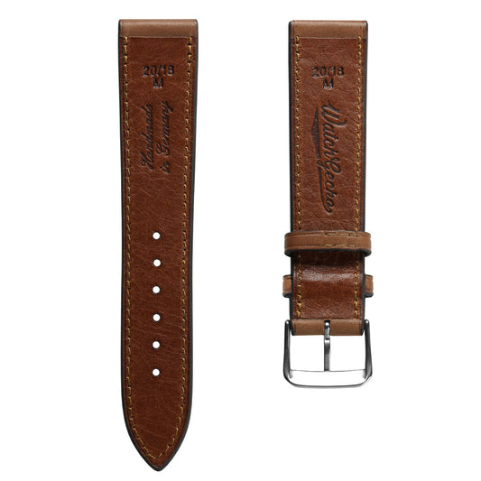 Handmade and Handstiched Leather Watch Strap - Cognac