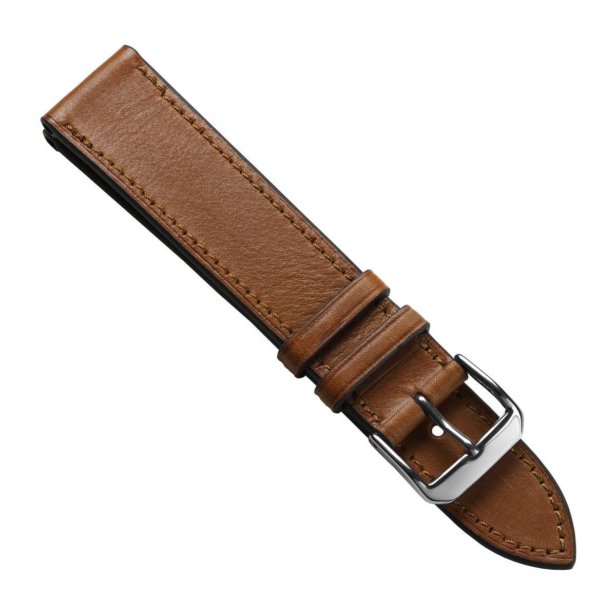 Handmade and Handstiched Leather Watch Strap - Cognac