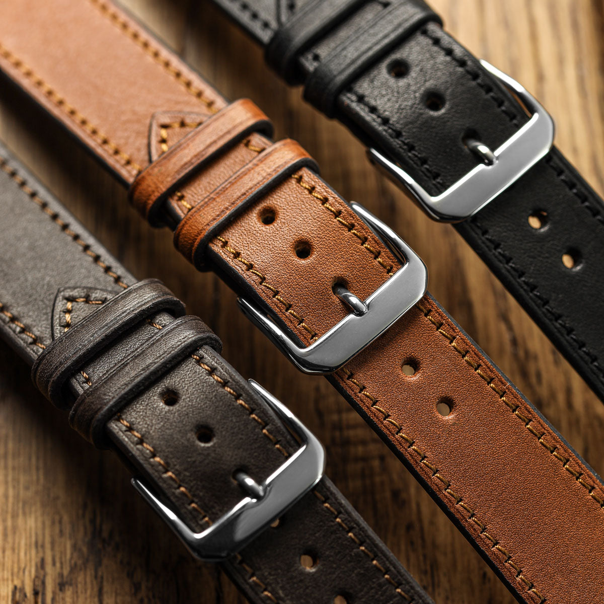Handmade and Handstiched Leather Watch Strap - Mocha