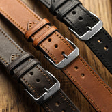 Handmade and Handstiched Leather Watch Strap - Mocha