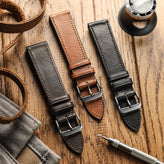 Handmade and Handstiched Leather Watch Strap - Mocha