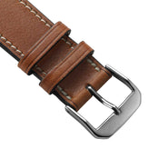 Camden Handmade and Handstitched French Leather Watch Strap - Cognac / White Stitching