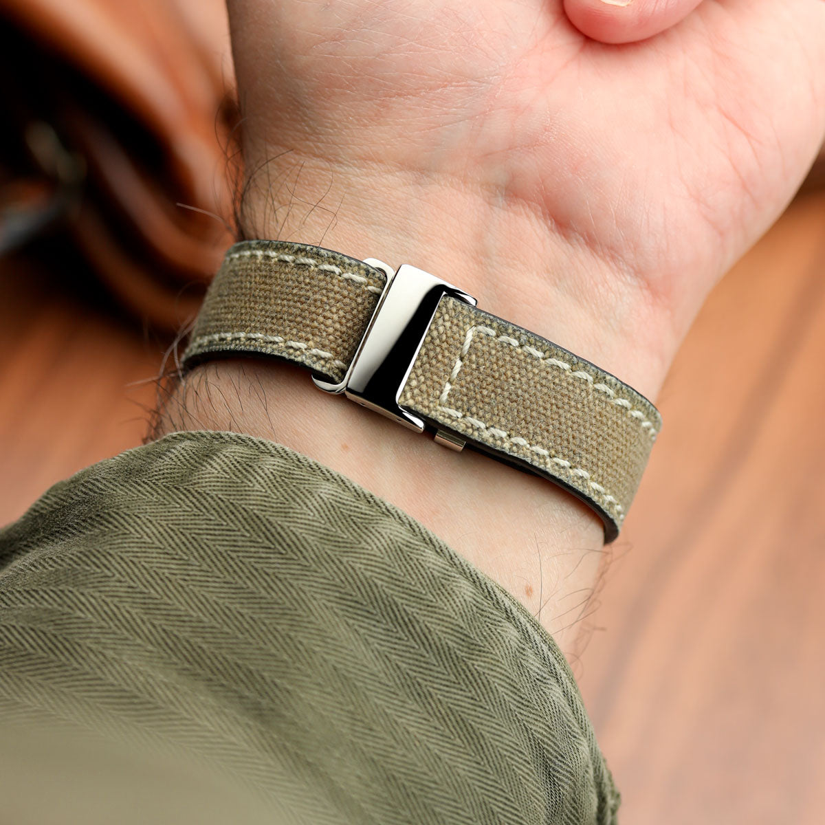 Vector-X1 Canvas Watch Strap Aircraft Buckle - Desert Tan