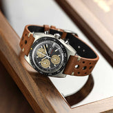 Cortez Vintage Racing Genuine Leather Watch Strap - Mahogany
