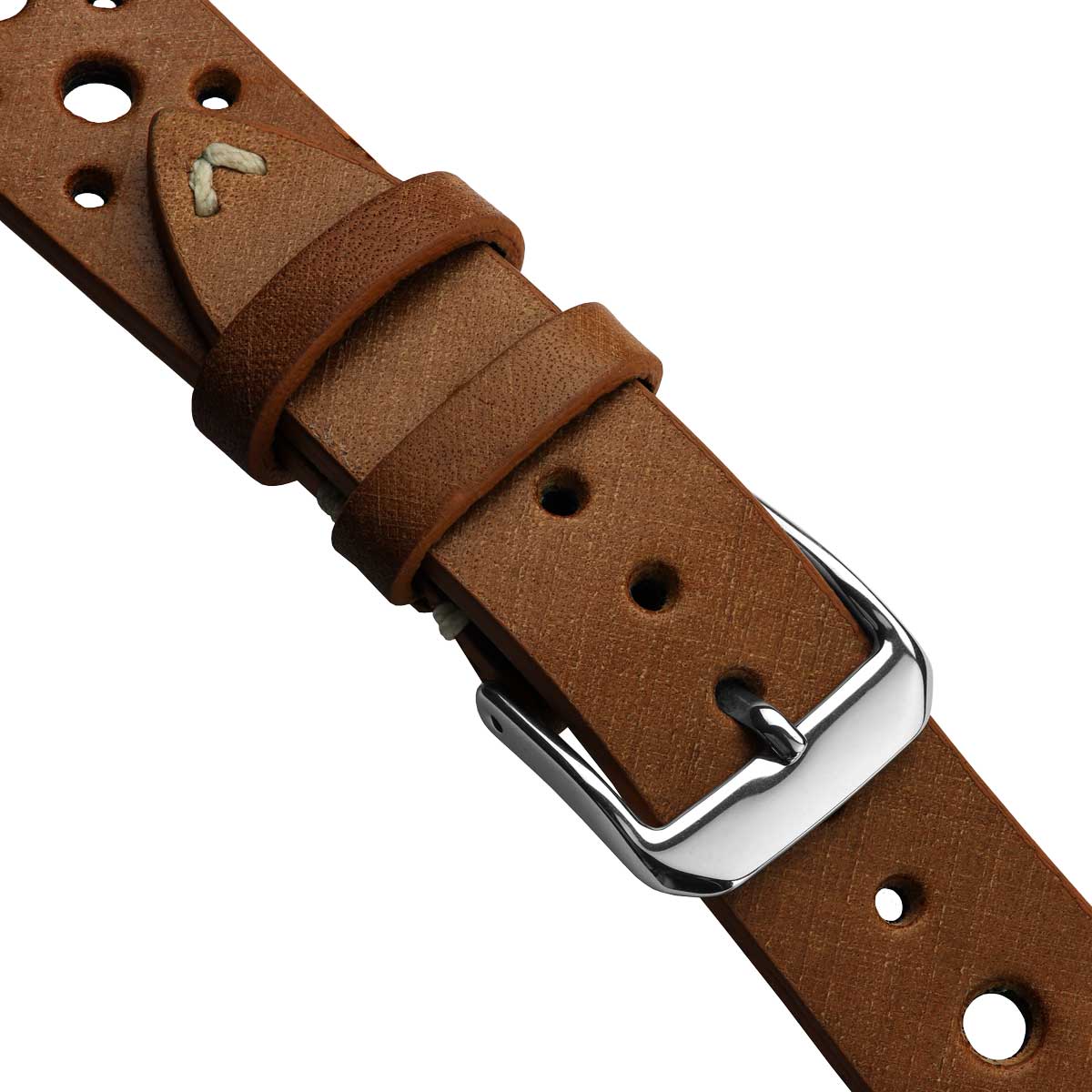 Cortez Vintage Racing Genuine Leather Watch Strap - Mahogany