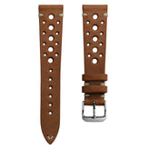 Cortez Vintage Racing Genuine Leather Watch Strap - Mahogany