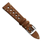 Cortez Vintage Racing Genuine Leather Watch Strap - Mahogany