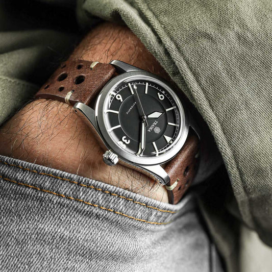 Cortez Vintage Racing Genuine Leather Watch Strap - Mocha