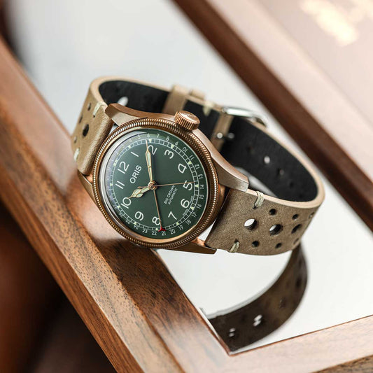 Cortez Vintage Racing Genuine Leather Watch Strap - Taupe