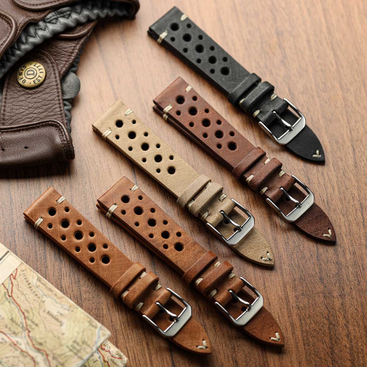 Cortez Vintage Racing Genuine Leather Watch Strap Range