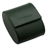 WatchGecko Single Leather Watch Case - Green / Beige