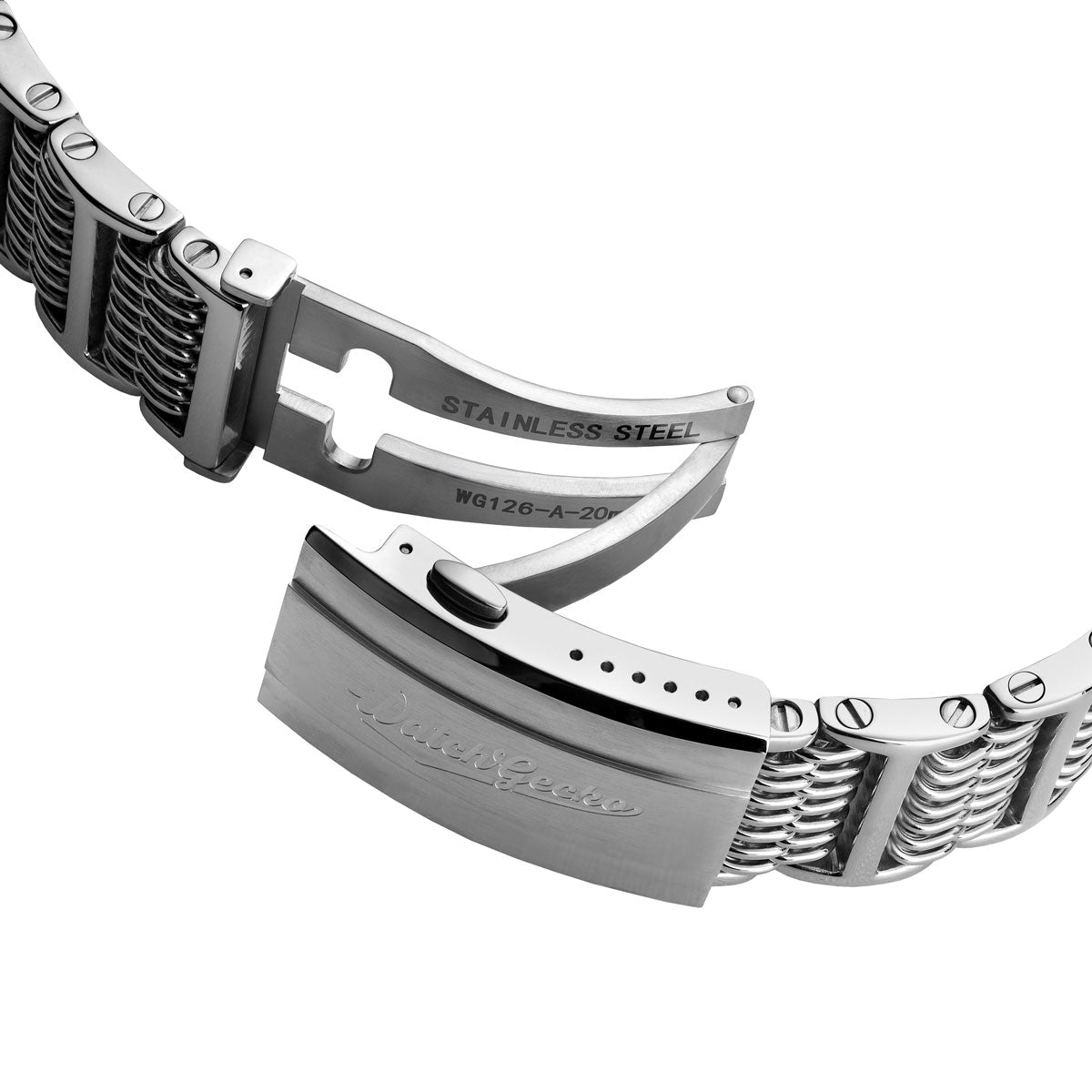 Genuine H Link Shark Mesh 316L Stainless Watch Bracelet - Polished