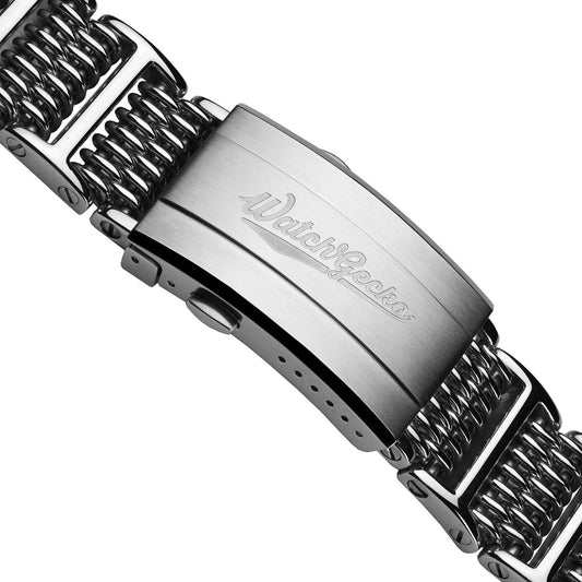 Genuine H Link Shark Mesh 316L Stainless Watch Bracelet - Polished