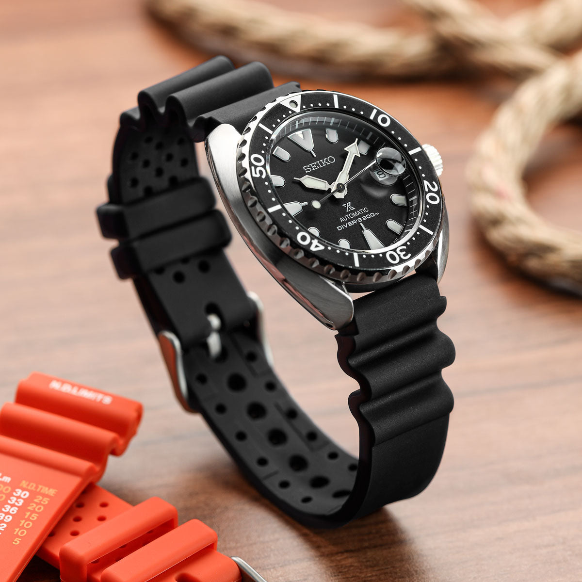 Abyss ProDive PU Rubber Watch Strap - Black