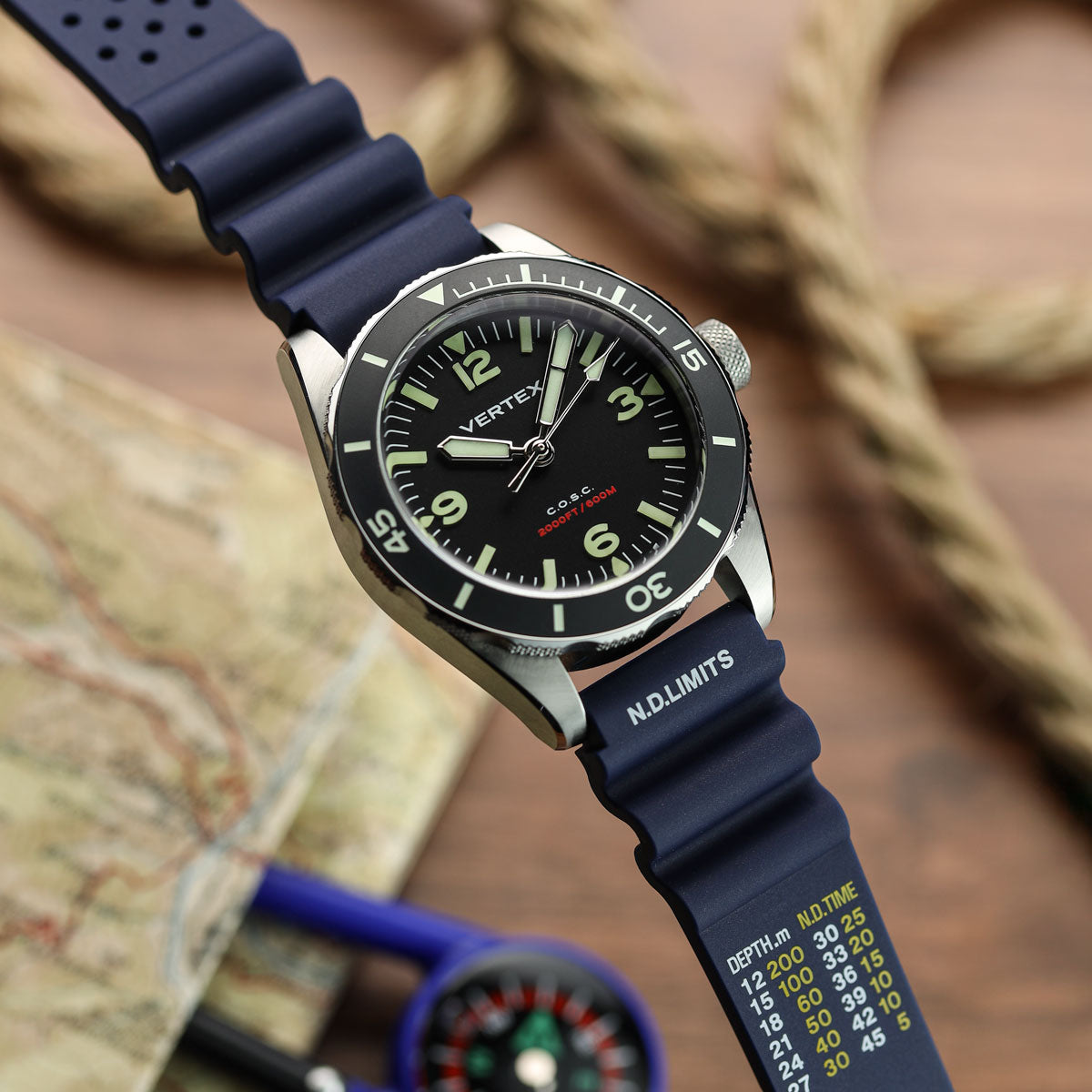 Abyss ProDive PU Rubber Watch Strap - Blue